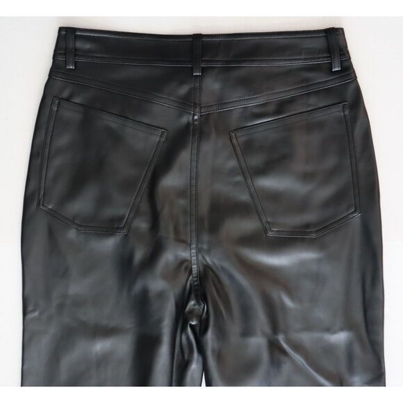 Steve Madden Women Sz 27 Black PU Leather Loren Mid-Rise Straight Leg Pants - Picture 7 of 11